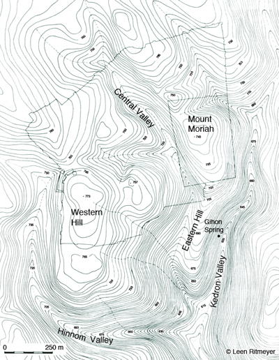 Topographic map of Jerusalem